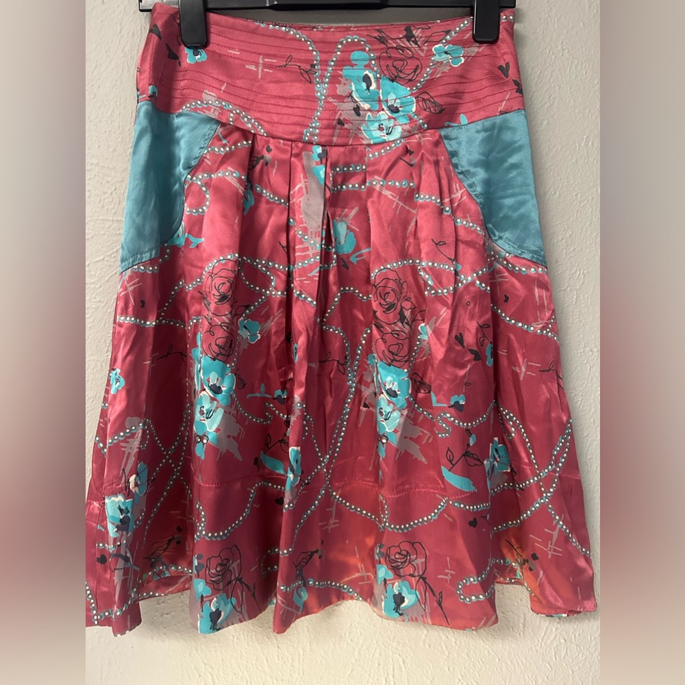 Alannah Hill Midi Skirt 100% Silk - Size 8